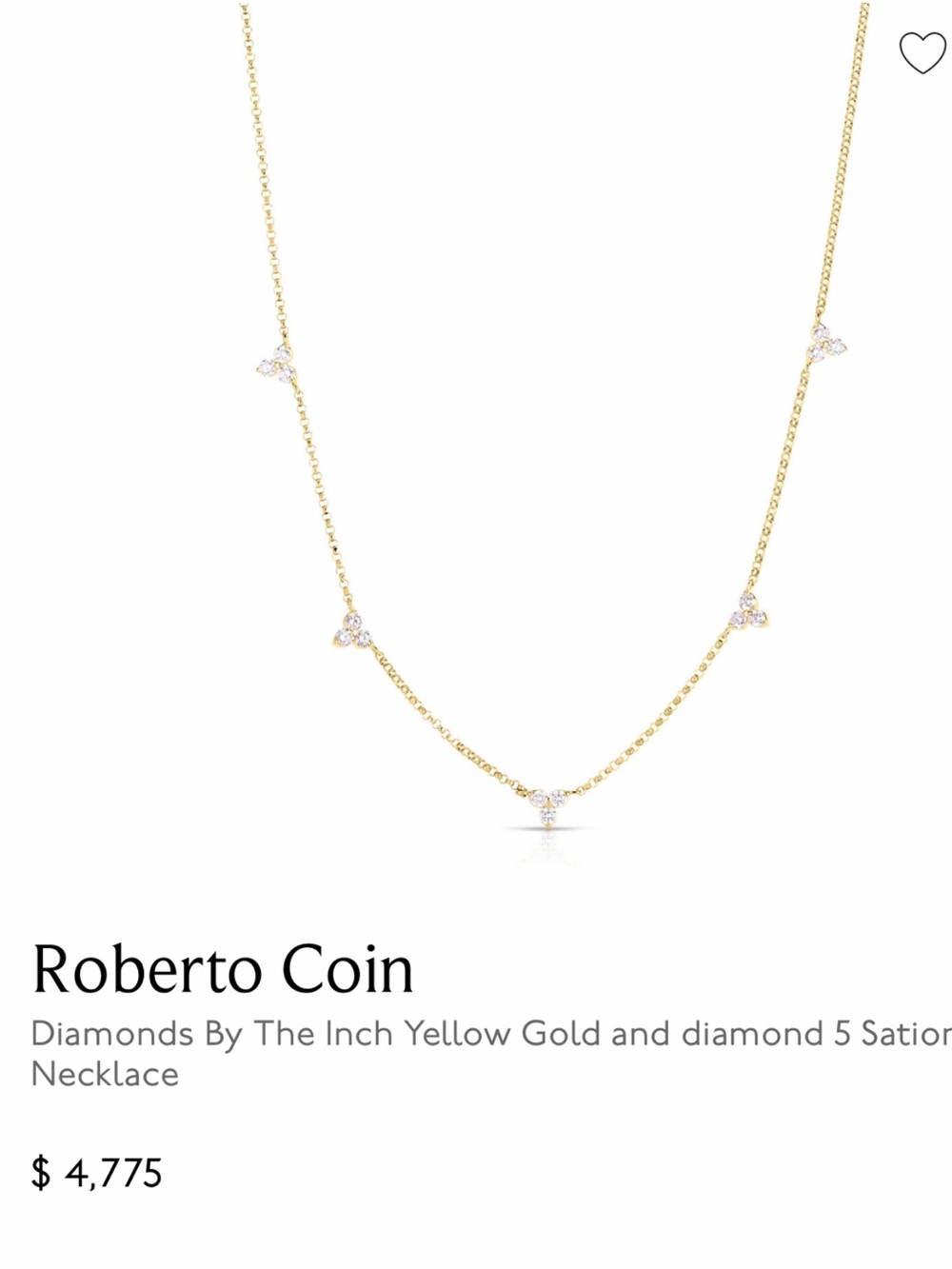 Roberto Coin Yellow Gold Diamond Station Necklace